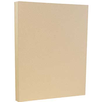 JAM Paper Recycled Cardstock, Letter, 8 1/2&quot; x 11&quot;, 80 lb., Passport Sandstorm Brown, 50/RM