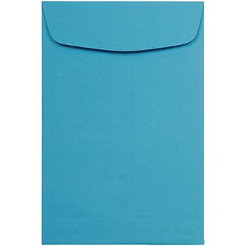 JAM Paper Open End Catalog Colored Envelopes, 6&quot; x 9&quot;, Blue Recycled, 250/BX