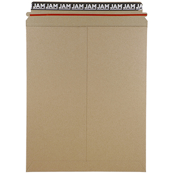JAM Paper Stay-Flat Photo Mailer Envelopes with Peel &amp; Seal Closure, 11&quot; x 13 1/2&quot;, Brown Kraft, 6/PK