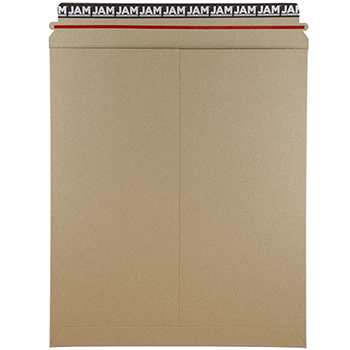 JAM Paper Stay-Flat Photo Mailer Envelopes with Peel &amp; Seal Closure, 11&quot; x 13 1/2&quot;, Brown Kraft, 6/PK