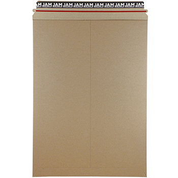 JAM Paper Stay-Flat Photo Mailer Envelopes with Peel &amp; Seal Closure, 13&quot; x 18&quot;, Brown Kraft, 6/PK