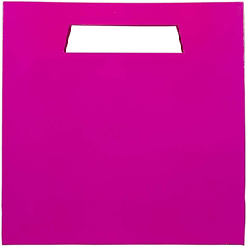 JAM Paper Die Cut Bag with Rectangular Handle, 15&quot; x 5 1/2&quot; x 15&quot;, Hot Pink Fuchsia