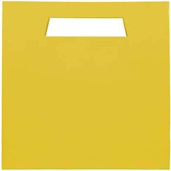JAM Paper Glossy Die Cut Bag with Rectangular Handle, 15&quot; x 5 1/2&quot; x 15&quot;, Yellow