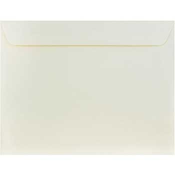 JAM Paper 10&quot; x 13&quot; Booklet Metallic Envelopes, Natural White Wove, 50/PK