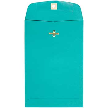 JAM Paper Open End Catalog Colored Envelopes with Clasp Closure, 6&quot; x 9&quot;, Sea Blue, Recycled, 50/PK