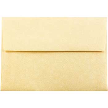 JAM Paper 4Bar A1 Parchment Invitation Envelopes, 3 5/8&quot; x 5 1/8&quot;, Antique Gold, Recycled, 250/BX