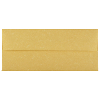 JAM Paper #10 Business Parchment Envelopes, 4 1/8&quot; x 9 1/2&quot;, Antique Gold Recycled, 500/BX