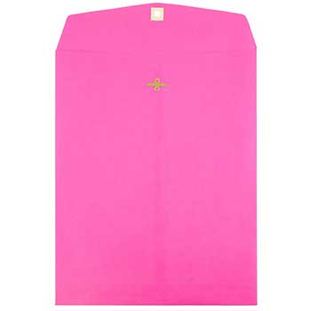 JAM Paper 10&quot; x 13&quot; Open End Catalog Colored Envelopes with Clasp Closure, Ultra Fuchsia Pink, 25/PK