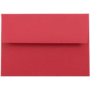 JAM Paper Recycled Booklet Envelope, 4bar A1 (3 5/8&quot; x 5 1/8&quot;) Brite Hue Red, 25/PK