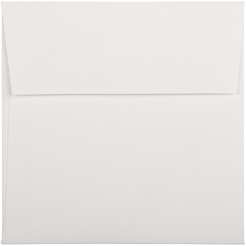 JAM Paper 6&quot; x 6&quot; Square Metallic Invitation Envelopes, Bright White Wove, 25/PK