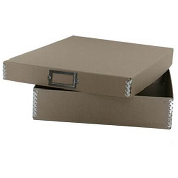 JAM Paper File Box, 12&quot; x 9 1/2&quot; x 2 1/4&quot;, Brown Kraft
