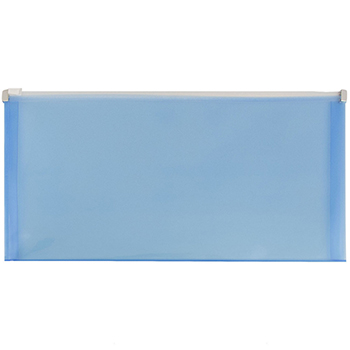 JAM Paper Plastic Envelopes with Zip Closure, #10 Booklet Wallet, 5&quot; x 10&quot;, Blue, 108/PK