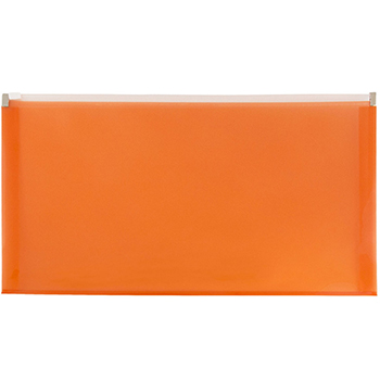 JAM Paper Plastic Envelopes with Zip Closure, #10 Booklet Wallet, 5&quot; x 10&quot;, Orange, 12/PK