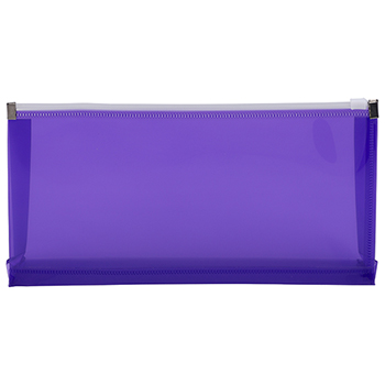 JAM Paper Plastic Envelopes with Zip Closure, #10 Booklet Wallet, 5&quot; x 10&quot;, Purple, 12/PK