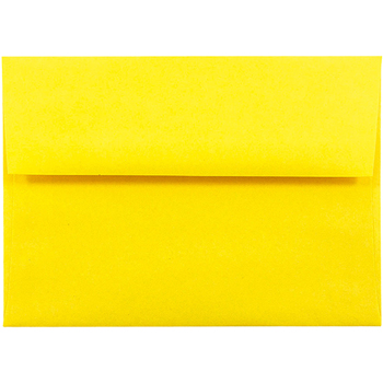 JAM Paper A6 Invitation Envelopes, 4 3/4&quot; x 6 1/2&quot;, Brite Hue Yellow - 25/pack