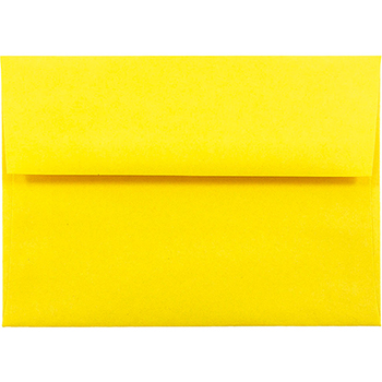 JAM Paper A6 Invitation Envelopes, 4 3/4&quot; x 6 1/2&quot;, Yellow Recycled, 50/PK
