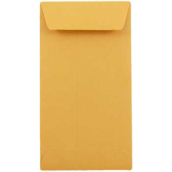 JAM Paper #7 Coin Business Recycled Envelopes, 3 1/2&quot; x 6 1/2&quot;, Brown Kraft, 100/PK