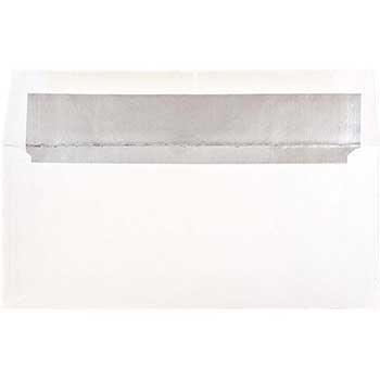 JAM Paper #10 Business Foil Lined Envelopes, 4 1/8&quot; x 9 1/2&quot;, White with Silver Foil, 25/PK