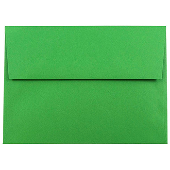 JAM Paper A7 Invitation Envelopes, 5 1/4&quot; x 7 1/4&quot;, Green Recycled, 50/PK