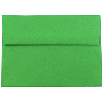 JAM Paper A8 Colored Invitation Envelopes, 5 1/2&quot; x 8 1/8&quot;, Green, Recycled, 250/BX