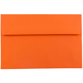 JAM Paper A7 Invitation Envelopes, 5 1/4&quot; x 7 1/4&quot;, Orange Recycled, 50/PK