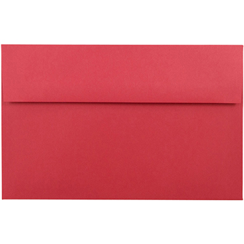 JAM Paper Recycled Invitation Booklet Envelope, A10 (6&quot; x 9 1/2&quot;) Brite Hue Red, 25/PK