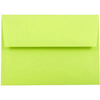 JAM Paper A7 Invitation Envelopes, 5 1/4&quot; x 7 1/4&quot; , Brite Hue Ultra Lime, 25/PK