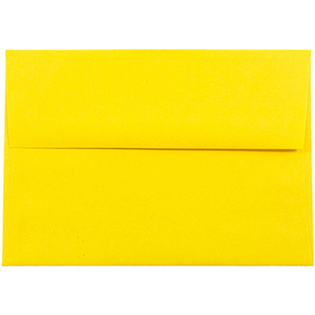 JAM Paper A7 Invitation Envelopes, 5 1/4&quot; x 7 1/4&quot;, Yellow Recycled, 250/BX