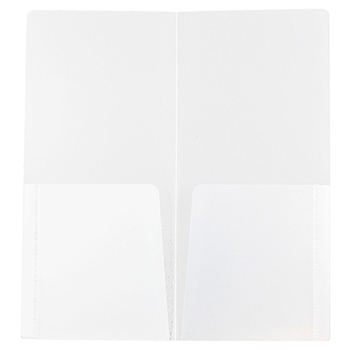 JAM Paper Heavy-Duty Plastic Two-Pocket Mini Folders, Clear, 12/PK