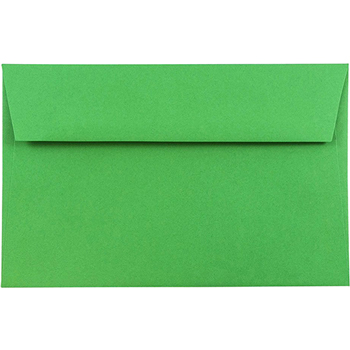 JAM Paper Recycled Invitation Booklet Envelope, A9 (5 3/4&quot; x 8 3/4&quot;) Brite Hue Green, 25/PK