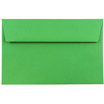 JAM Paper A9 Invitation Envelopes, 5 3/4&quot; x 8 3/4&quot;, Green Recycled, 50/PK