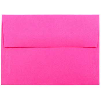 JAM Paper 4Bar A1 Invitation Envelopes, 3 5/8&quot; x 5 1/8&quot; Fuchsia Hot Pink, 50/PK