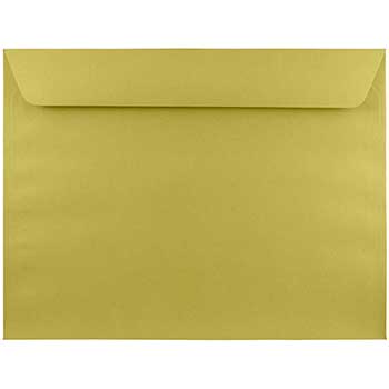 JAM Paper Booklet Premium Envelopes, 9&quot; x 12&quot;, Chartreuse, 100/PK