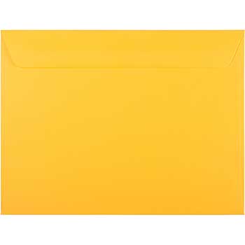 JAM Paper Booklet Premium Envelopes, 9&quot; x 12&quot;, Sunflower Yellow, 250/BX