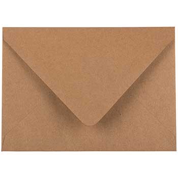 JAM Paper A6 V-Flap Invitation Envelopes, 4 3/4&quot; x 6 1/2&quot;, Brown Kraft Recycled, 50/Pack