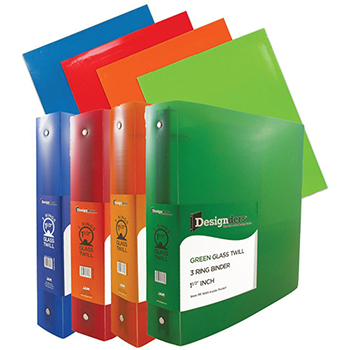 JAM Paper Back To School Assortments, Assorted Colors, 4 Glossy Folders &amp; 4 1 1/2&quot; Binders, 8/ST