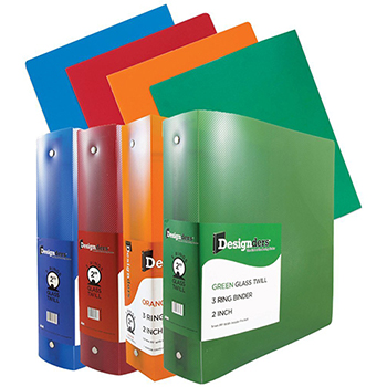 JAM Paper Back To School Assortments, Assorted Colors, 4 Heavy Duty Folders &amp; 4 2&quot; Binders, 8/ST