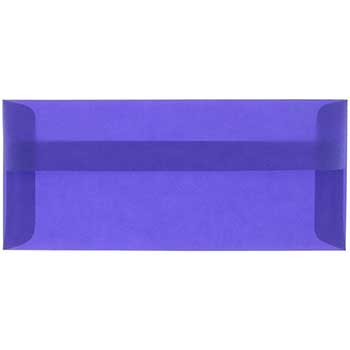 JAM Paper #10 Business Translucent Vellum Envelopes, 4 1/8&quot; x 9 1/2&quot;, Primary Blue, 25/PK