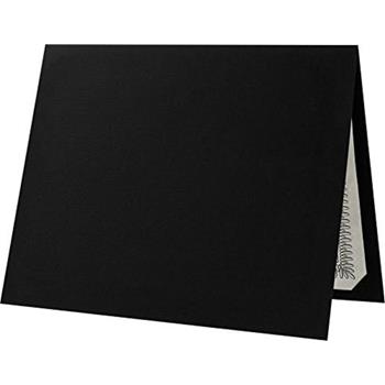 JAM Paper Certificate Holders, 100 lb, 9 1/2 in x 12 in, Black Linen with Gold Foil, 25/Pack