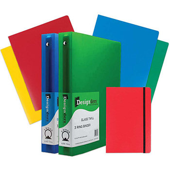 JAM Paper Back To School Assortments, Red, 4 Heavy Duty Folders, 2 1 1/2&quot; Binders &amp; 1 Red Journal, 7/ST