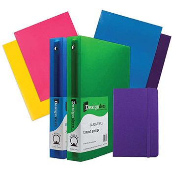 JAM Paper Back To School Assortments, Purple, 4 Glossy Folders, 2 1 1/2&quot; Binders &amp; 1 Purple Journal, 7/ST