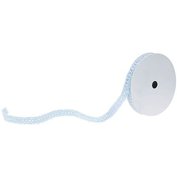 JAM Paper Nylon Knit Decorative Ribbon, 3 Yards, Baby Blue Metallic