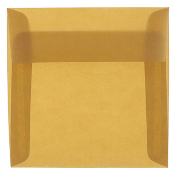 JAM Paper Square Translucent Vellum Invitation Envelopes, 8&quot; x 8&quot;, Earth Brown, 25/PK