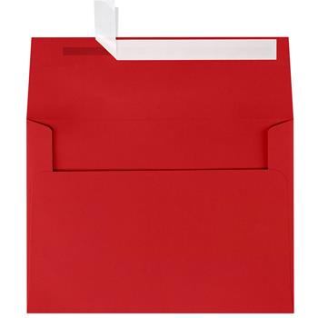 JAM Paper A7 Invitation Envelopes, 5-1/4 in x 7-1/4 in, Ruby Red, Peel and Seal, 250/Pack