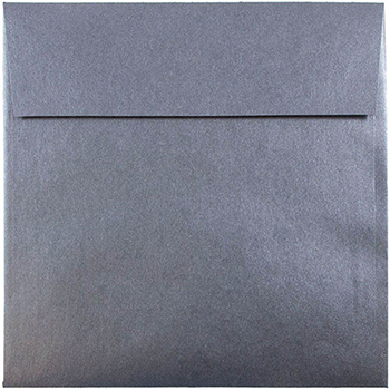 JAM Paper Metallic Invitation Envelopes, 6 1/2&quot; x 6 1/2&quot;, Anthracite Stardream, 50/PK