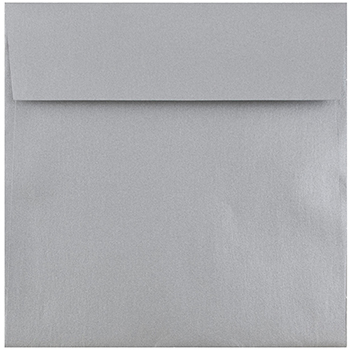 JAM Paper Metallic Invitation Envelopes, 6 1/2&quot; x 6 1/2&quot;, Silver Stardream, 50/PK