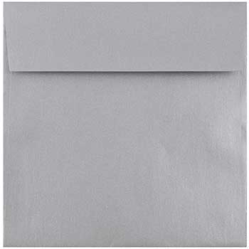 JAM Paper 6 1/2&quot; x 6 1/2&quot; Metallic Invitation Envelopes, Silver Stardream, 25/PK