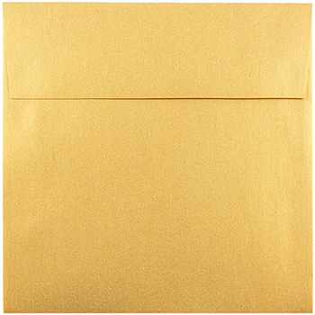 JAM Paper Square Metallic Invitation Envelopes, 6&quot; x 6&quot;, Gold Stardream, 50/PK