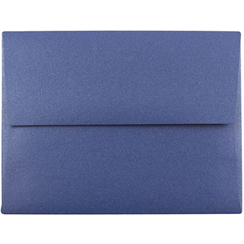 JAM Paper A2 Metallic Invitation Envelopes, 4 3/8&quot; x 5 3/4&quot;, Sapphire Blue, 250/PK
