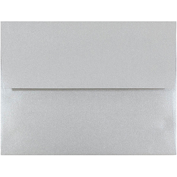 JAM Paper A2 Metallic Invitation Envelopes, 4 3/8&quot; x 5 3/4&quot;, Silver Stardream, 25/PK